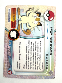 Meowth #52 Blue Label First Edition 🔥 Topps Pokemon 1999 - MP - Image 2