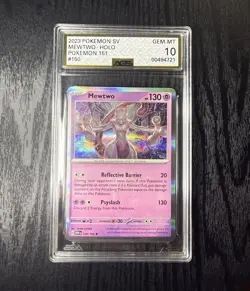 Pokemon Scarlet & Violet 151 Mewtwo 150/165 AGS Gem-MT 10 Holo Rare 2023 - Image 1