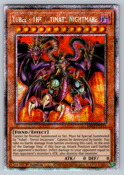 Yubel - The Ultimate Nightmare Yugioh RA03-EN191 Platinum Secret Rare PSR NM - Image 1