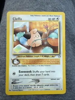 Pokemon TCG Cleffa Neo Genesis Card 20/111 Unlimited Rare MP - Image 1
