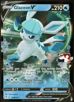 Glaceon V Pokemon Prize Pack Series 1 Promo Pokemon Card Play Stamp NEAR MINT - Image 1