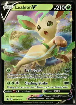 Pokemon Card Leafeon V SWSH194 Half Art Black Star Promo - Image 1