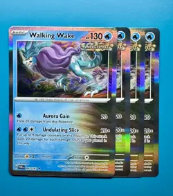 Pokemon Cards 2024 Twilight Masquerade Playset Walking Wake Holo 063/167 x4 - Image 1