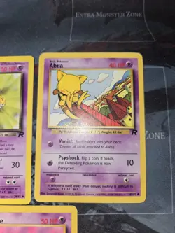 Team Rocket 3 Card Lot Dark Kadabra, Abra, Drowzee Pokemon Psychic Vintage - Image 2