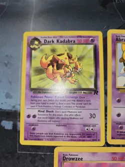 Team Rocket 3 Card Lot Dark Kadabra, Abra, Drowzee Pokemon Psychic Vintage - Image 3