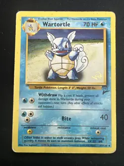 Pokemon Wartortle Gold Foil W Wizards of the Coast Stamp Base Set 2 Card 63/130 - Image 2