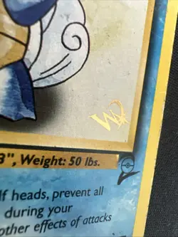 Pokemon Wartortle Gold Foil W Wizards of the Coast Stamp Base Set 2 Card 63/130 - Image 3