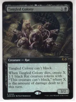 MTG Wilds Of Eldraine Foil Extended Art Card #344 Tangled Colony - Image 1