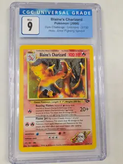 2000 BLAINES CHARIZARD HOLO GYM CHALLENGE CGC 9 MINT #2/132 POKEMON CARD WOTC - Image 1