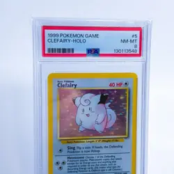 Clefairy Holo - 5/102 - Base Set Vintage WOTC Pokemon Card - PSA 8 - Image 2