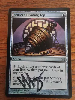 Sensei's Divining Top - Foil Played, English Champions of Kamigawa MTG Signed - Image 1