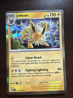 Jolteon 135/165 Holo NM Pokemon TCG Scarlet & Violet 151 - Image 1
