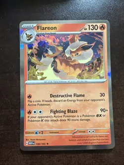 Flareon 136/165 Holo NM Pokemon TCG Scarlet & Violet 151 - Image 1