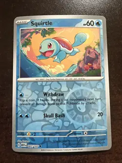 Squirtle 007/165 Reverse Holo NM Pokemon TCG Scarlet & Violet 151 - Image 1