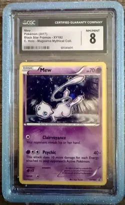 SWIRL CGC Graded 8 2017 Pokemon XY Mew Holo XY192 Black Star Promo With bumper - Image 1