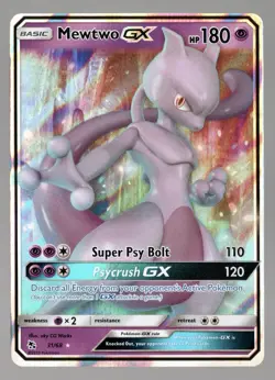 Mewtwo GX ULTRA RARE 31/68 Pokemon Sun and Moon Hidden Fates Set HOLO 2019 - Image 1