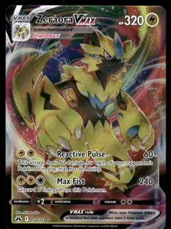 Zeraora VMAX 054/159 Crown Zenith Ultra Rare Full Art Pokemon NM - Image 1