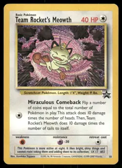 Pokemon - Team Rocket's Meowth - WoTC Black Star Promo #18 - Image 1