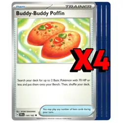 4X Buddy-Buddy Poffin 144/162 X4 - Temporal Forces Playset - Pokemon TCG - Image 1