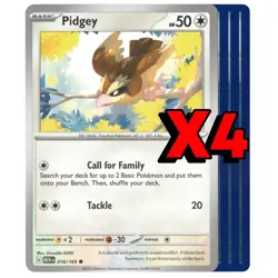4x Pokemon TCG Pidgey 016/165 Scarlet & Violet 151 Regular Common Playset x4 - Image 1