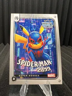 Spider-Man 2099 (Pikachu) #41 Lazer Holo Heros & Villains Flash Edition- Pokemon - Image 1