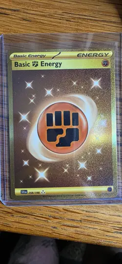 Fighting Energy 258/198 Secret Gold Alt Art Scarlet & Violet Pokemon Eng NM - Image 1