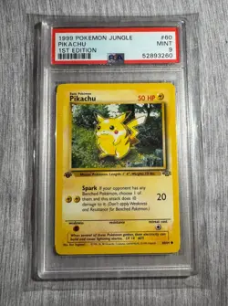 Pokemon Jungle 1st Edition Pikachu 60/64 PSA 9 Mint Vintage 1999 - Image 1