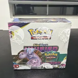 Pokemon TCG Sun & Moon Unified Minds Booster Box Factory Sealed 36 Packs *Read* 820650815683 - Image 1