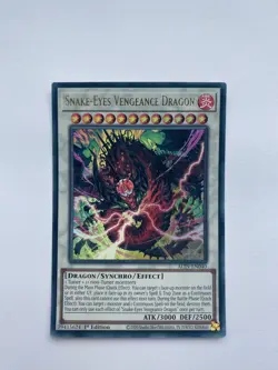 YuGiOh! Snake-Eyes Vengeance Dragon ALIN-EN040 Ultra Rare 1st Edition - Image 1