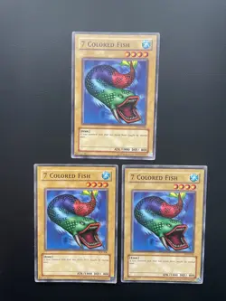 Yugioh 7 Colored Fish SDJ-008 Common Unlimited Edition LP/MP X3 - Image 1