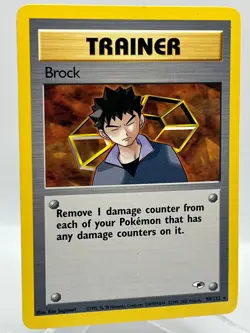 Brock 98/132 Gym Heroes Non Holo Rare Trainer WotC Vintage Pokemon TCG Card - Image 2