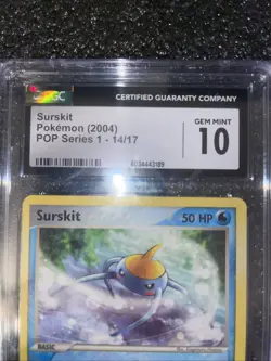 Pokemon Surskit 2004 14/17tcg Common Regular Card CGC GEM MINT 10 POP 1 - Image 3