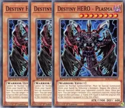 Yugioh - Destiny HERO - Plasma x 3 - 1st Edition NM - Plus Free Holographic Card - Image 1