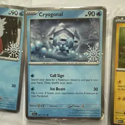 Pikachu Snowflake Stamped Swirl 025 Pokemon Card Holiday 151 + Articuno+2 bonus - Image 4