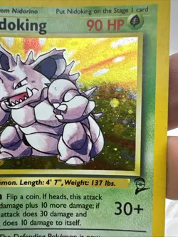 Nidoking 11/130 Pokemon Base Set 2 Holo Rare Card - MP - Image 4
