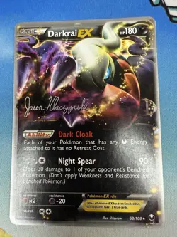 Darkrai EX 63/108 Dark Explorers World Championship Deck Signed Pokemon Card - Image 1