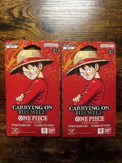 One Piece Card Game Carrying On His Will OP-13 Sleeved Booster Pack Set Lot of 2 - Image 1