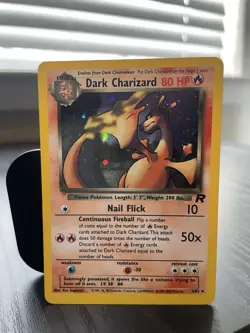 Pokemon Card TCG Dark Charizard Holo Team Rocket 2000 Rare 4/82 Vintage Swirl - Image 1