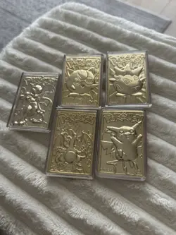 Pokemon Gold Metal Card Lot Mewtwo Jigglypuff Charizard Pikachu - 5 - Image 2