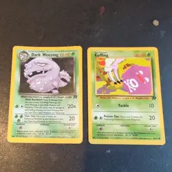 Dark Weezing Holo 14/82 + Koffing team Rocket WOTC Pokemon Cards LP Evolution - Image 1