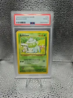 1999 Pokemon Game 44/102 Bulbasaur Base Set PSA 5 Excellent - Image 1