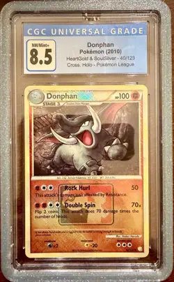 2010 POKEMON HEARTGOLD & SOULSILVER #40 DONPHAN Crosshatch HOLO CGC 8.5 - Image 1