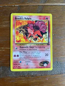 Pokemon TCG Vulpix 37/132 Gold W Stamp Gym Challenge Brock's Promo WOTC - PLAYED - Image 1