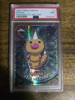 2000 TOPPS CHROME POKEMON T.V. SPECTRA #13 WEEDLE PSA 9 - Image 1