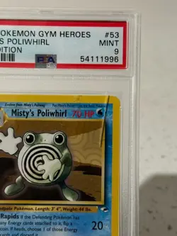 2000 Pokemon Gym Heroes Misty’s Poliwhirl 1st Edition 53/132 PSA 9 WOTC - Image 3