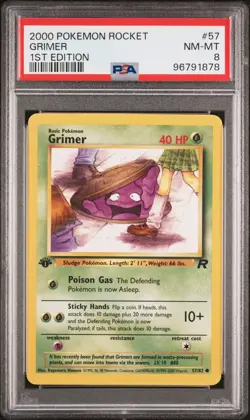 Pokemon TCG Grimer Team Rocket 1st Edition #57 Graded PSA 8 NM-MT - Image 2