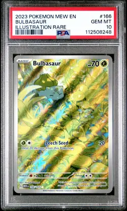 2023 POKEMON MEW EN-151 ILLUSTRATION RARE #166 BULBASAUR PSA 10 - Image 1
