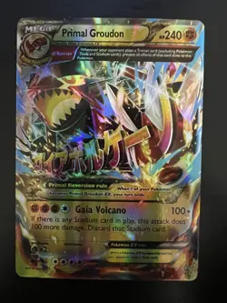 NM 2014 Pokemon Mega Primal Groudon EX Holo Ultra Rare Primal Clash 86/160 - Image 1