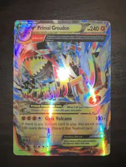 NM 2014 Pokemon Mega Primal Groudon EX Holo Ultra Rare Primal Clash 86/160 - Image 2