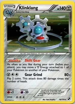 Klinklang 76/114 Black and White Holo LP/NM Pokemon TCG - Image 1